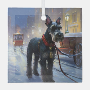 Ornement En Verre Saison de Noël des Schnauzer miniatures