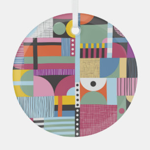 Ornement En Verre Scandinave coloré : Mélange Motif gai.
