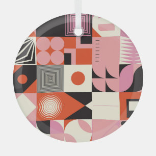 Ornement En Verre Scandinave géométrique : Motif d'oeuvres colorées