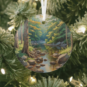 Ornement En Verre Scène de la nature sereine