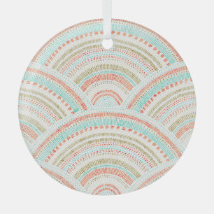 Ornement En Verre Seigaiha Waves : Motif Vintage Wavy