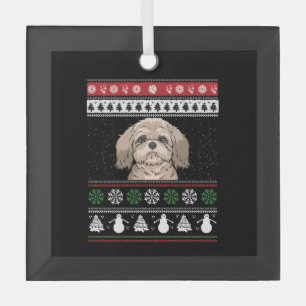 Ornement En Verre Shih Tzu Noël