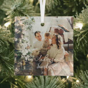 Ornement En Verre Simple cadre Elégante typographie de famille Photo