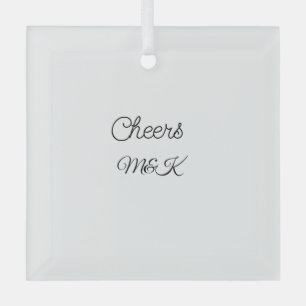 Ornement En Verre Simple minimal ajouter nom acclamations couple nom