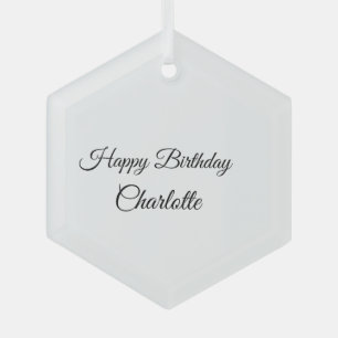 Ornement En Verre SIMPLE MINIMAL.CUTIE AJOUTER NOM BÉBÉ joyeux anniv