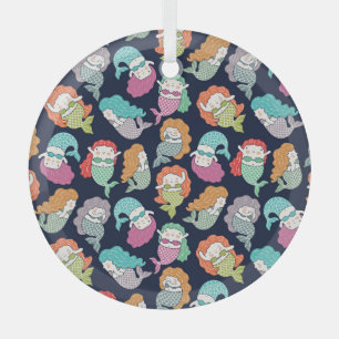 Ornement En Verre Sirènes : motif sans soudure fantaisiste.