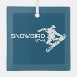 Ornement En Verre Snowbird Utah Snowboardeur