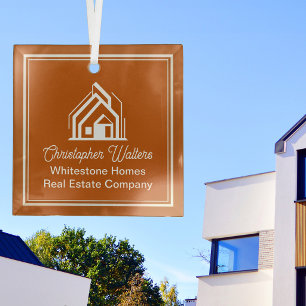 Ornement En Verre Société immobilière Burnt Orange Realtor personnal