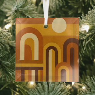 Ornement En Verre Soleil & Arches Design Géométrique Moderne du Mili