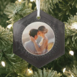Ornement En Verre Sparkling Frame Custom Photo Christmas Ornament<br><div class="desc">Conçu par Berry Berry Sweet,  papeterie moderne et cadeaux personnalisés. Visitez notre site Web à l'adresse www.berryberrysweet.com pour voir toutes nos gammes de produits.</div>