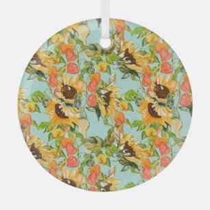 Ornement En Verre Splendor d'automne : Motif de la nature sans coutu