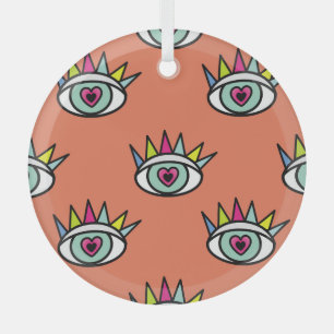 Ornement En Verre Sport yeux motif, psychédélique vintage.
