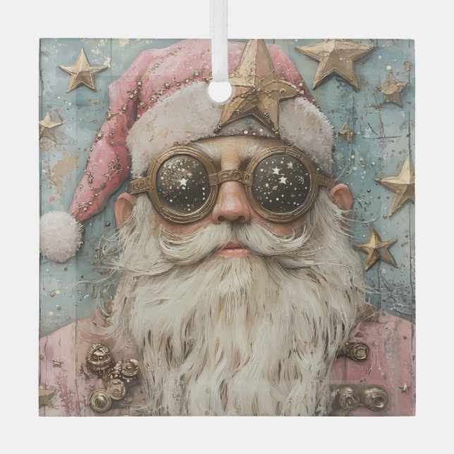 Ornement En Verre Steampunk Père Noël (Recto)