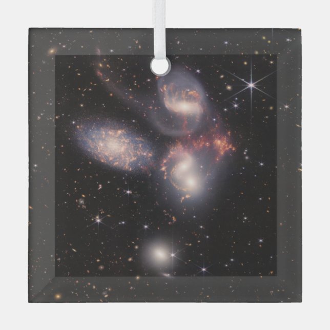 Ornement En Verre Stephan's Quintet 5 Galaxies Deep Field James Webb (Recto)