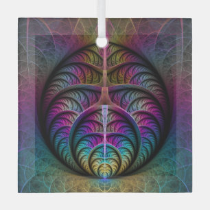 Ornement En Verre Structures Animées Art Fractal Abstrait Coloré