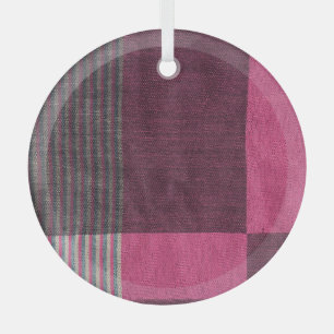 Ornement En Verre Surface de tissu coloré : Vue supérieure.