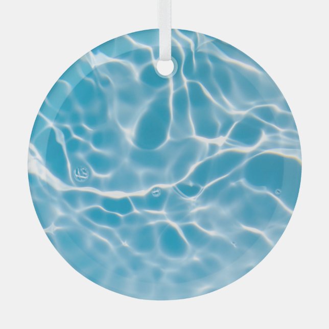 Ornement En Verre Surface d'eau bleue, nature abstraite (Recto)