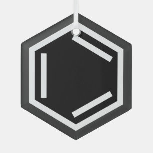 ORNEMENT EN VERRE SYMBOLE D'ANNEAU BENZENE