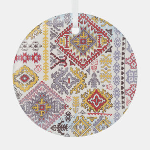 Ornement En Verre Tapis indien, paisley mandala, yoga