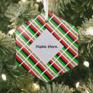 Ornement En Verre Tesselles du Drapeau de la Diaspora Africaine ou A