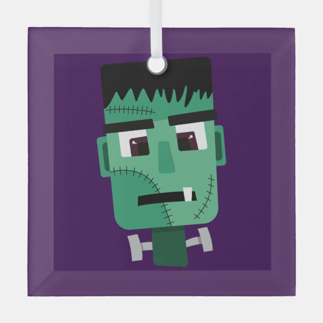Ornement En Verre Tête de monstre de Frankenstein (Recto)