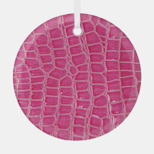 Ornement En Verre Texture à motif d'alligator rose