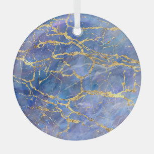 Ornement En Verre Texture Abstraite en marbre bleu