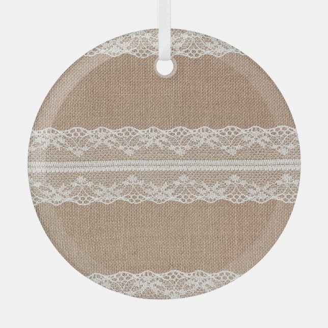 Ornement En Verre Texture de dentelle blanche Brown (Recto)