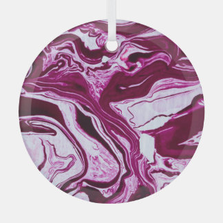 Ornement En Verre Texture de marbre magenta : Art Abstrait des fluid