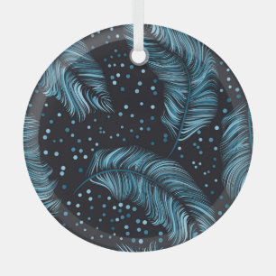 Ornement En Verre Texture en plumes foncées sans couture, vintage ab