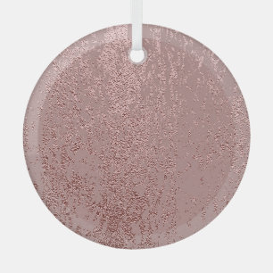 Ornement En Verre Texture or métallique, quartz rose.