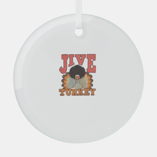 Ornement En Verre Thanksgiving & Fall Apparel, Jive Turquie - Retro  (Recto)