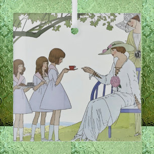 Ornement En Verre Thé de jardin vintage