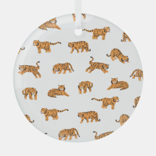 Ornement En Verre Tigre japonais : Doodle Vintage sans joint