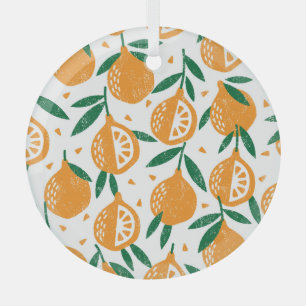 Ornement En Verre Timbres de fruits : Motif texturé Vintage sans sou
