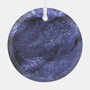 Ornement En Verre Tissu bleu foncé : Texture décorative.