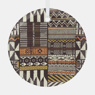 Ornement En Verre tissu tribal africain, vintage abstrait.