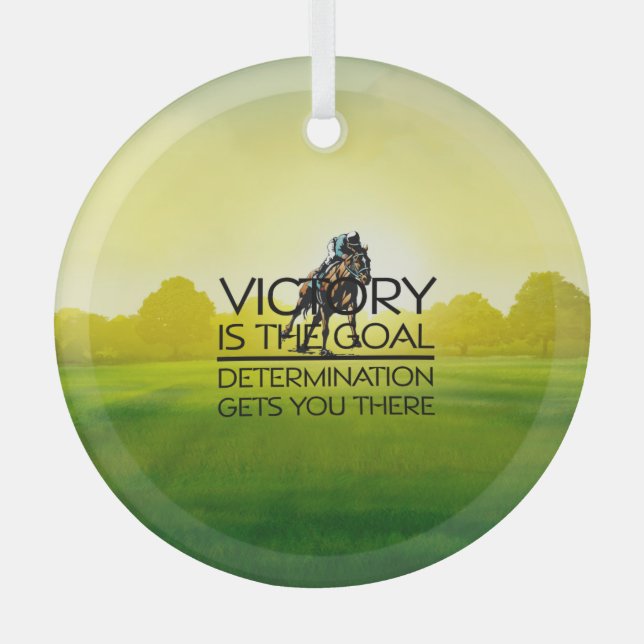 Ornement En Verre TOP Horse Racing Victoire Slogan Glass Ornament (Recto)