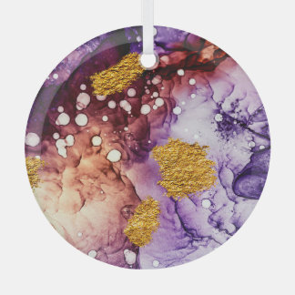 Ornement En Verre Tourbillons orientaux en or Peinture Abstraite