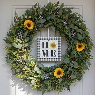 Ornement En Verre Tournesol à carreaux de Buffalo "Maison"  