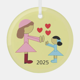 Ornement En Verre Tous les enfants ont besoin d'amour : Jaune