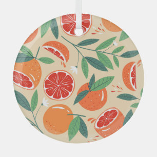 Ornement En Verre Tranches de pamplemousse, motif moderne sans soudu