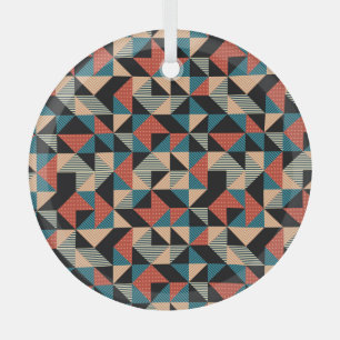 Ornement En Verre Triangle chaud : Style géométrique Memphis.