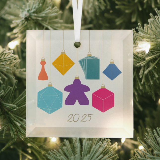 Ornement En Verre Trim the Tree with Board Games Glass Ornament (Insitu)