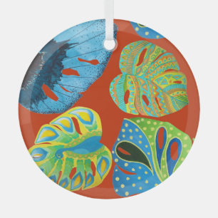 Ornement En Verre Tropical Chic : Motif feutré sans joint.
