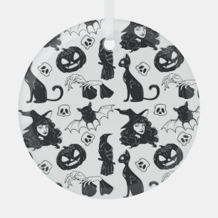 Ornement En Verre Tropical Orange Grey : Motif Vintage