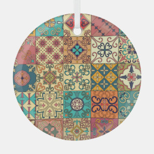 Ornement En Verre Tuiles portugaises : motif sans couture de style A