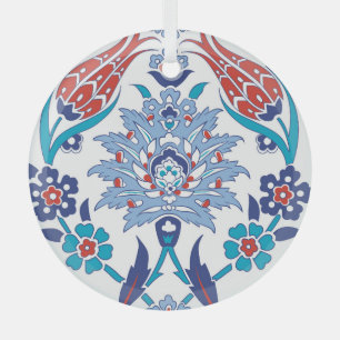 Ornement En Verre Tuiles turques Iznik : motif vintage.