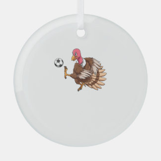 Ornement En Verre Turquie Football Thanksgiving Turquie Jouer Au Foo