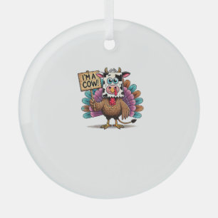 Ornement En Verre Turquie sac en papier Moo Je suis une vache Thanks